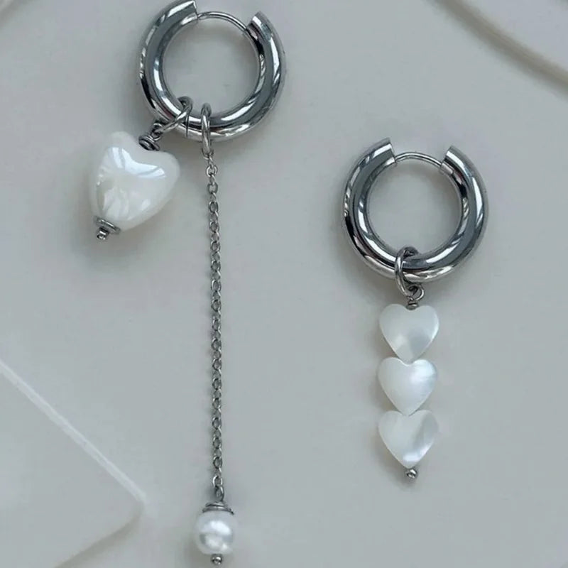 Geometric Irregular Stereo Heart-Shaped Earrings
