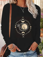 Sun Moon Stars Floral Design Tee
