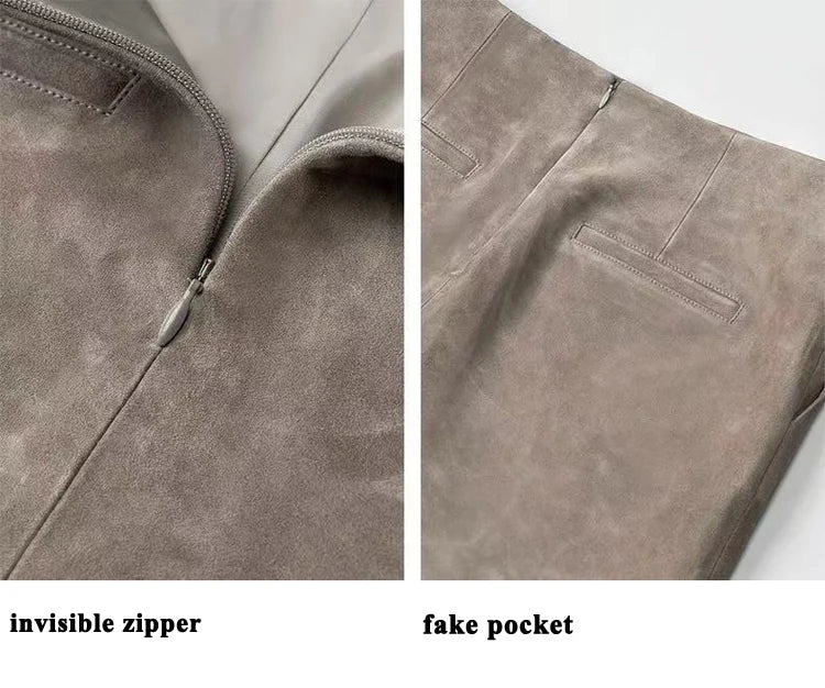 Suede Leather Mini Skirt