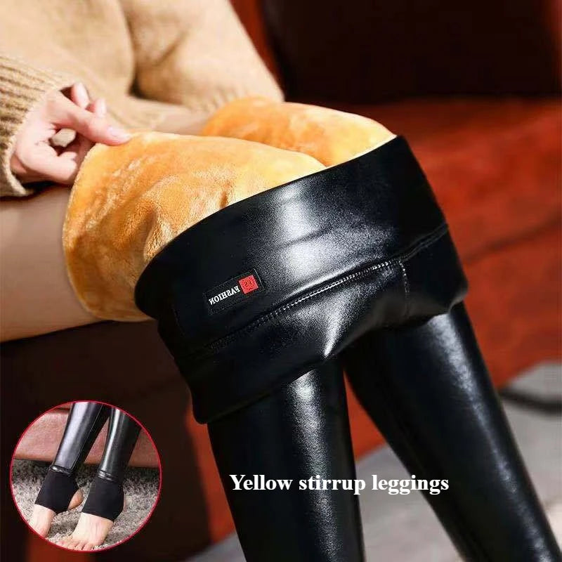 Thermal Faux Leather Leggings