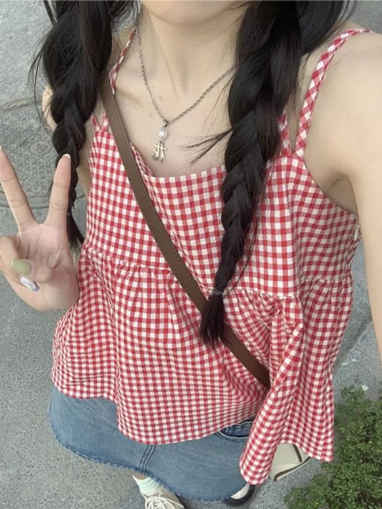 Red Plaid Camisole