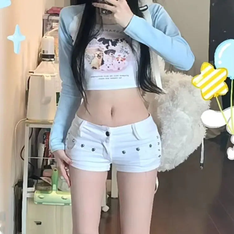 Low Waist Rivet Shorts