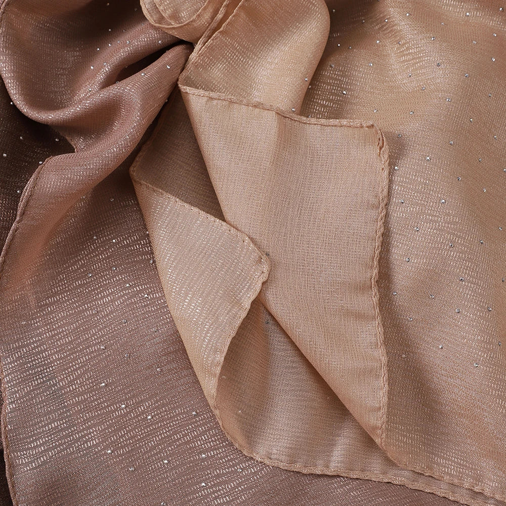New Muslim Chiffon Square Hijab Premium Rhinestone Scarf Malaysia Shawl Plain Muslim Wraps Soft Turban Headband Shawl Supplier