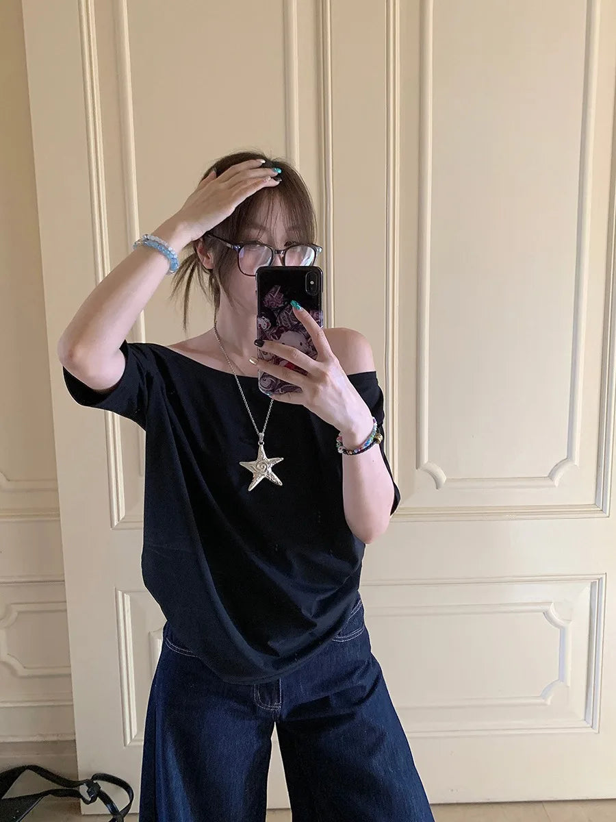 Solid Simple Casual Short Sleeve Top
