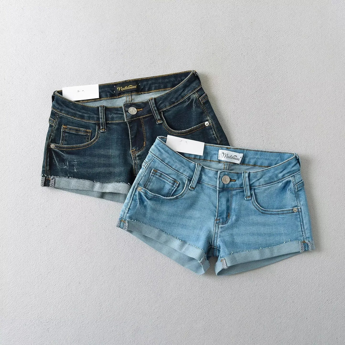 Denim Low Waist Jean Shorts