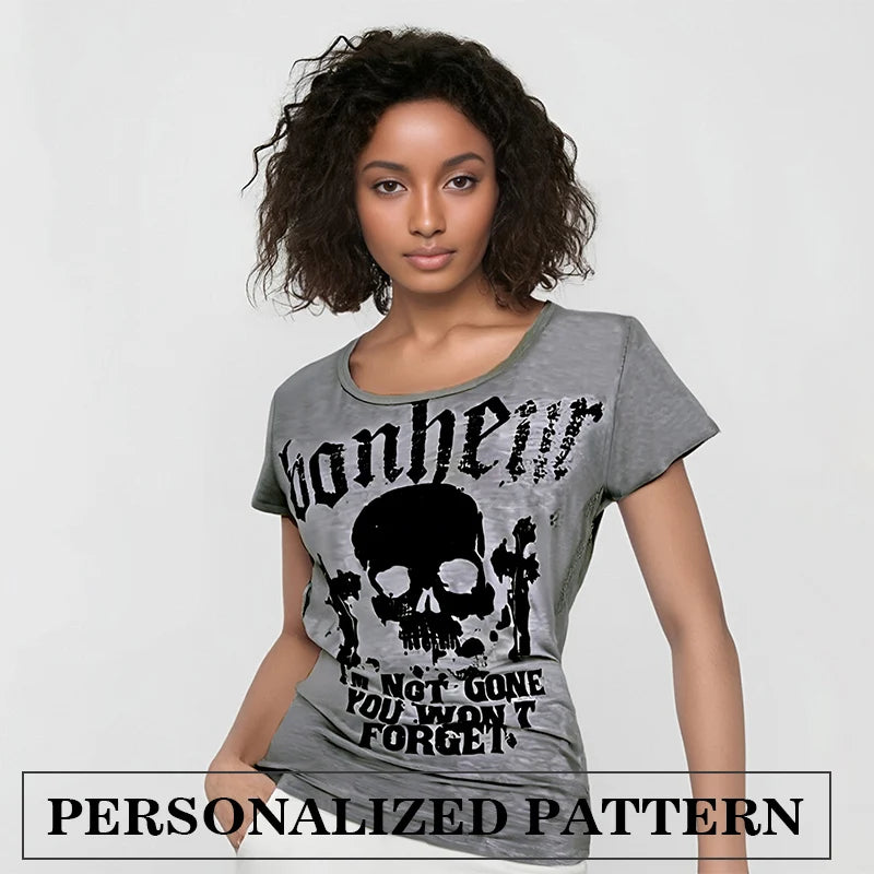 Skeleton Letter Print Top