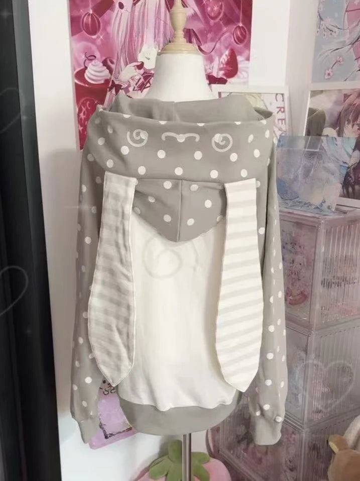 Kawaii Polka Dot Ear Design Sweatshirt