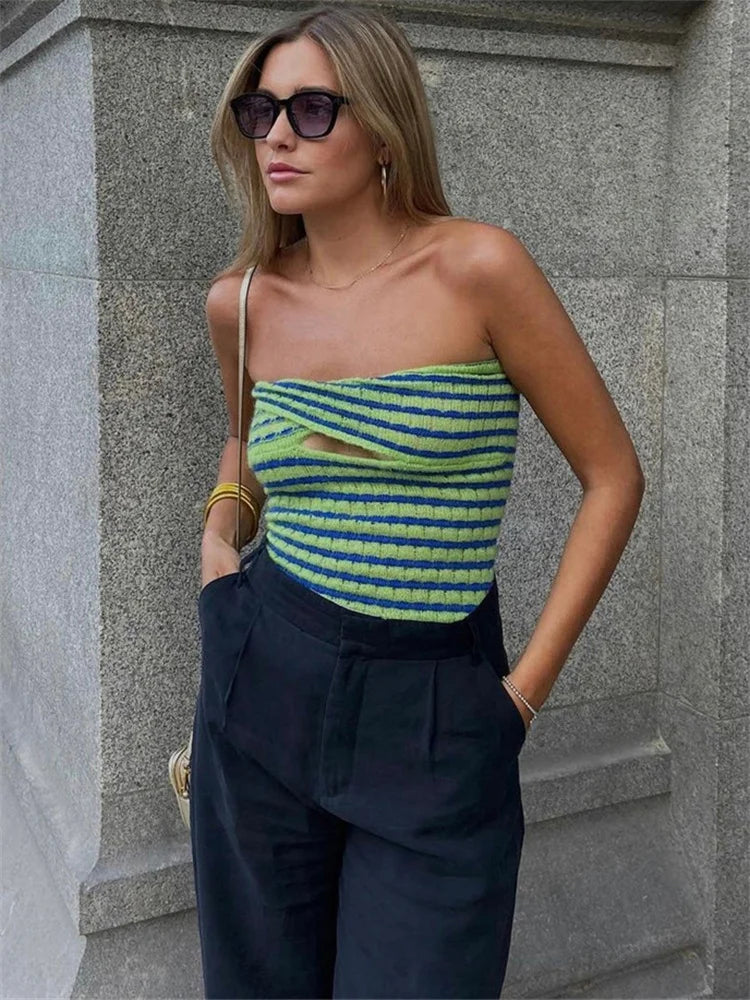 Tossy Off Shoulder Knit Tube Top
