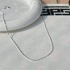 925 Sterling Silver Necklace With Simple Geometric Beads