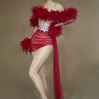 See Thru Feather Dress
