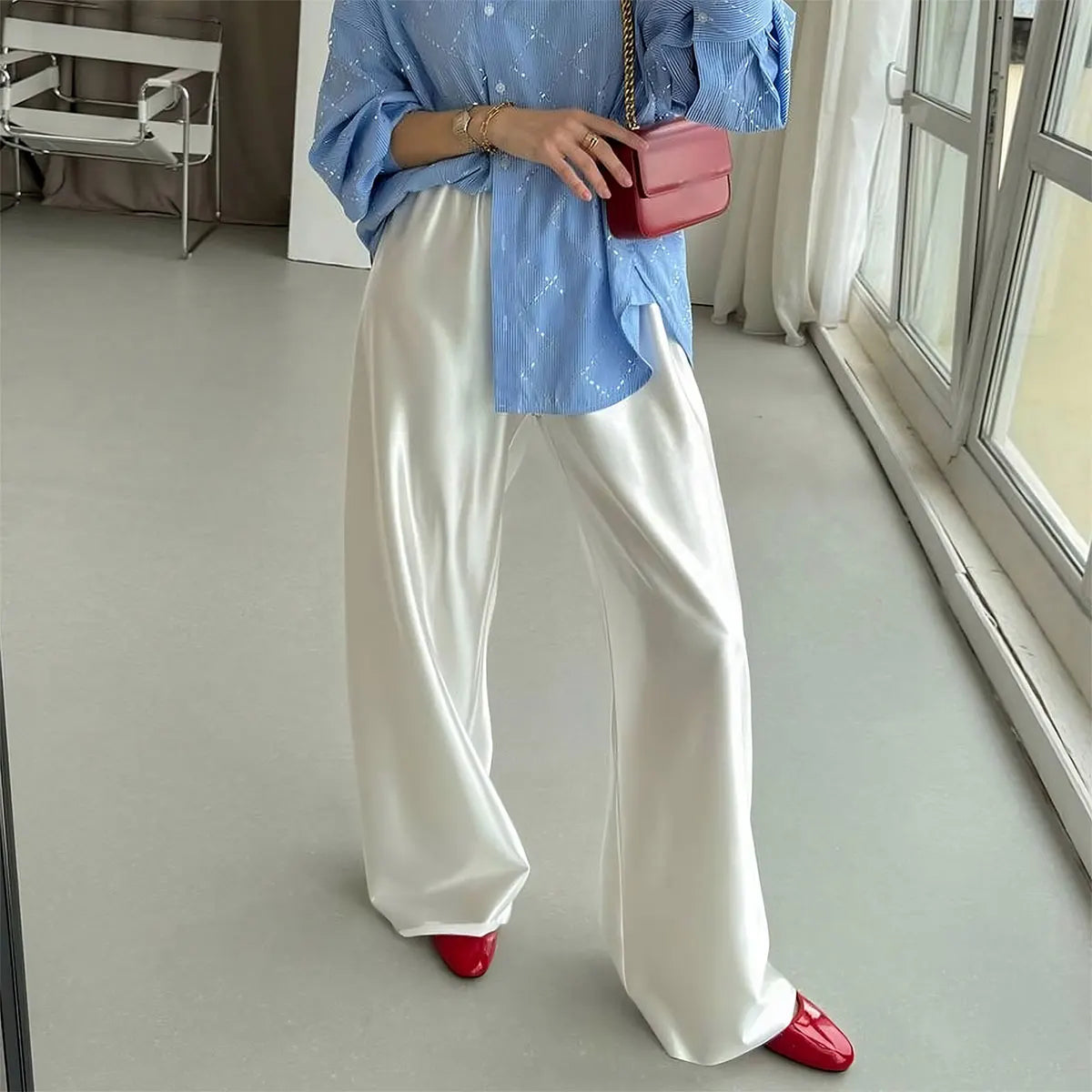 Satin Wide Leg Pants