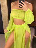 Off Shoulder Long Sleeve 2 Pieces Set