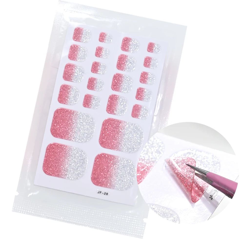 1 set 110 tips Shine Glitter Toenail Stickers