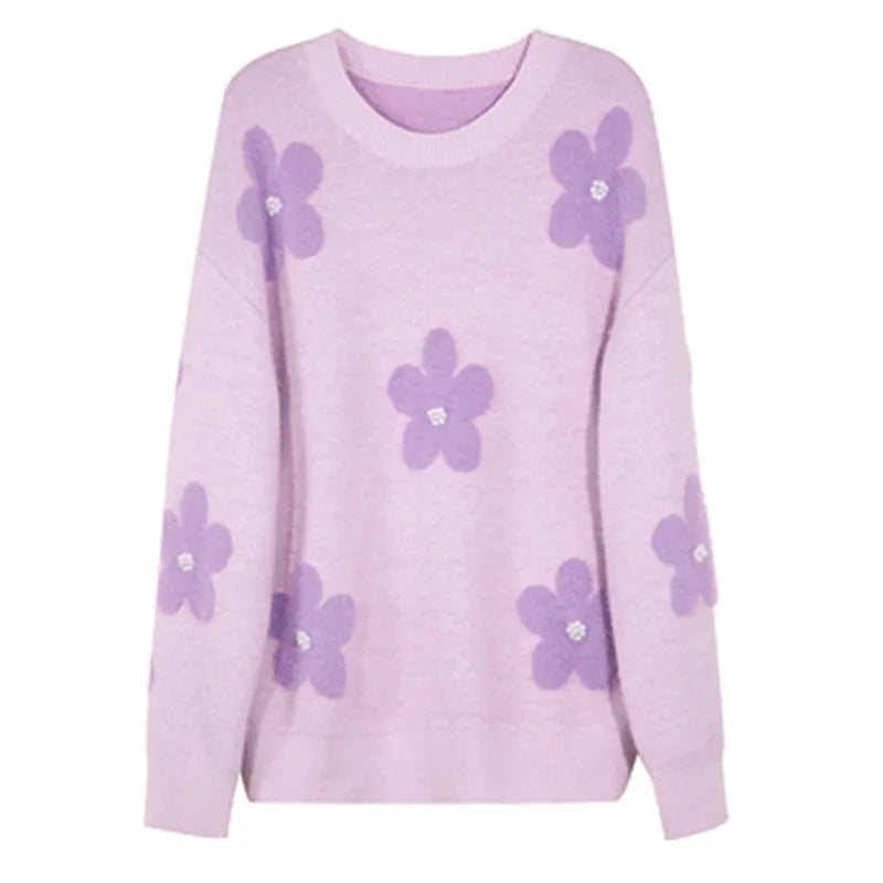 Flower Print Sweater