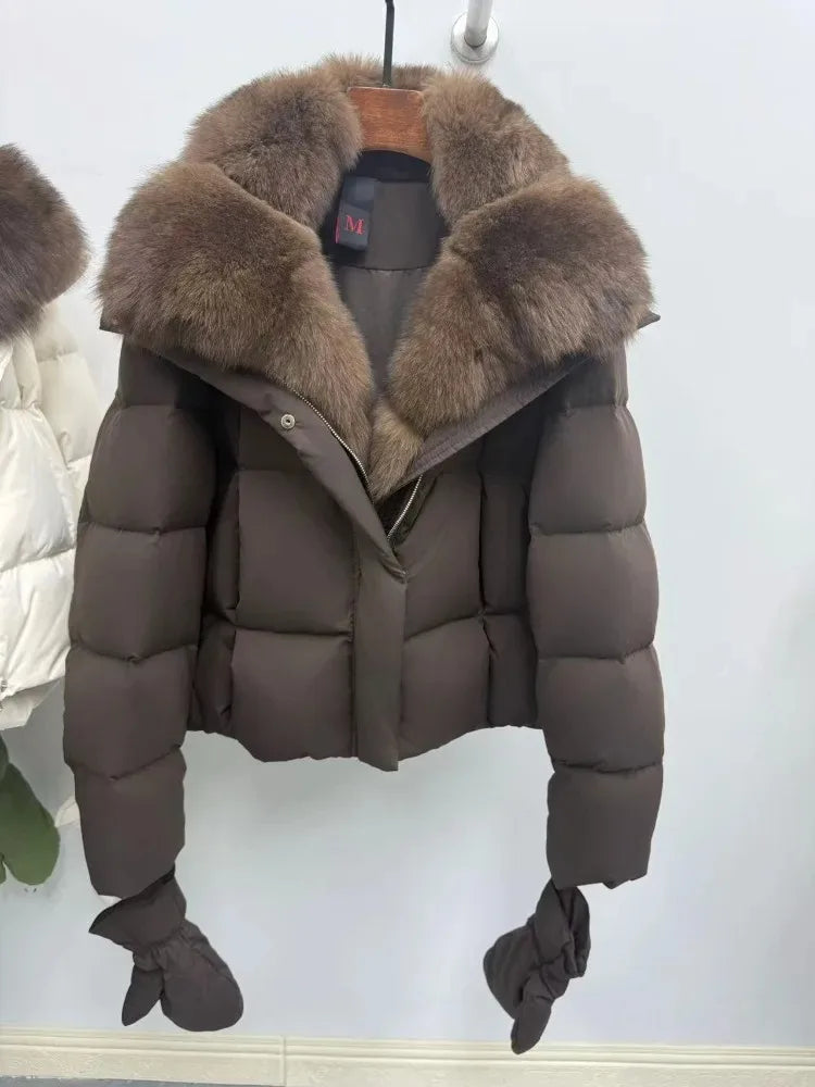 OFTBUY Puffer Down Coat With Gloves