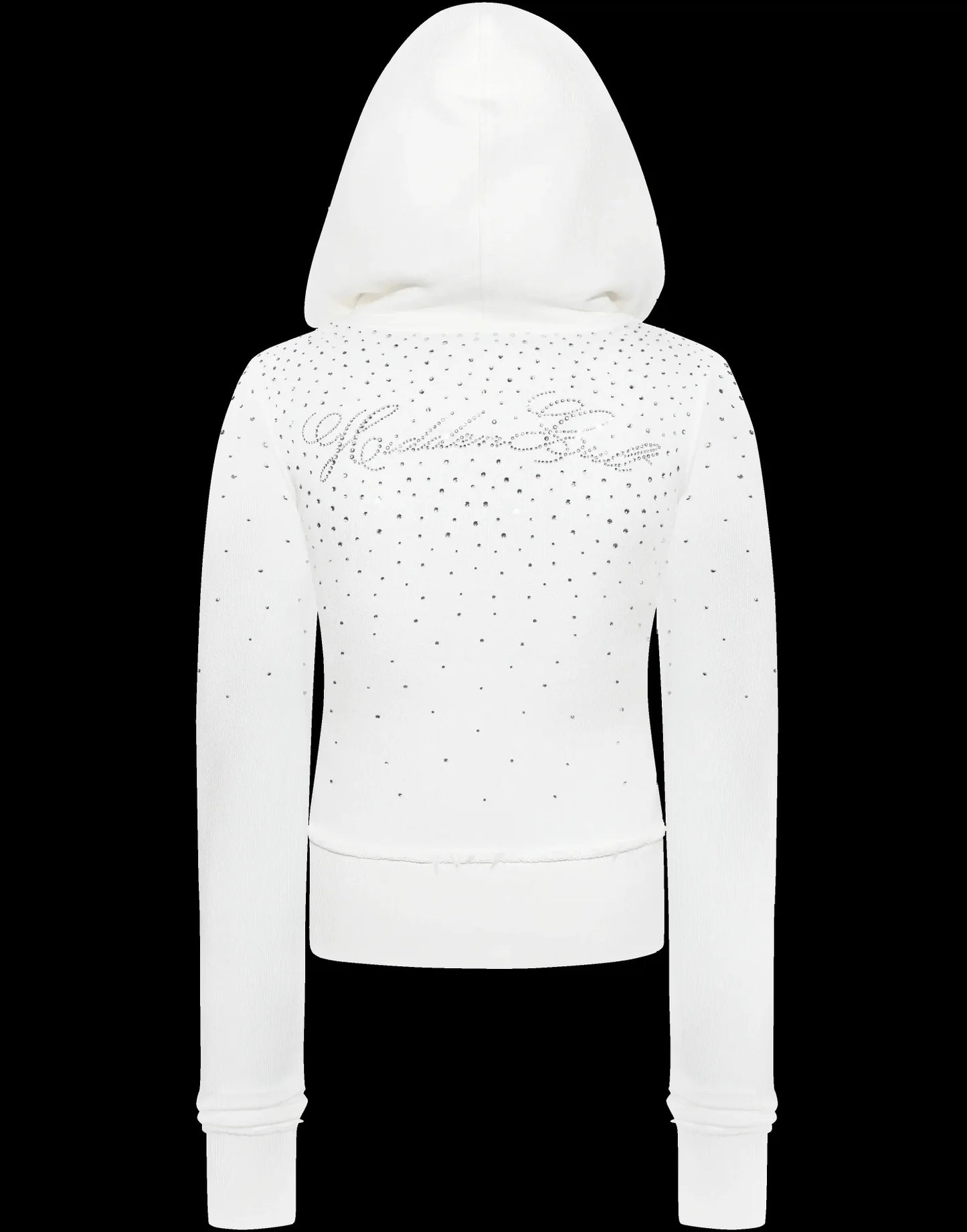 Casual Set With Diamonds Hooded Sweatshirt Pant Set