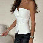 Bustier Zipper Tube Top