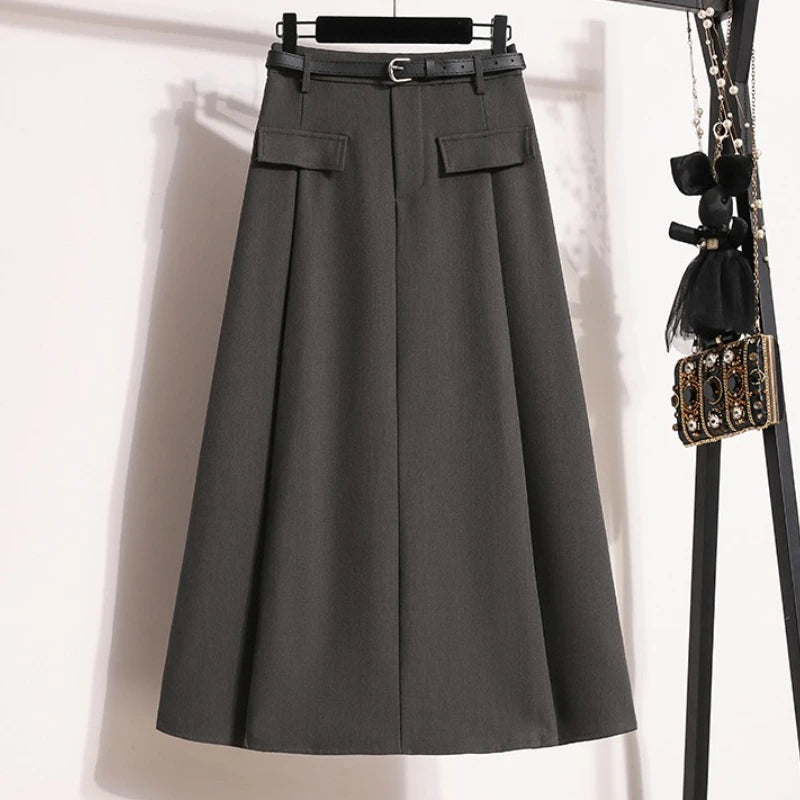 Solid Simple Casual Chic Skirt