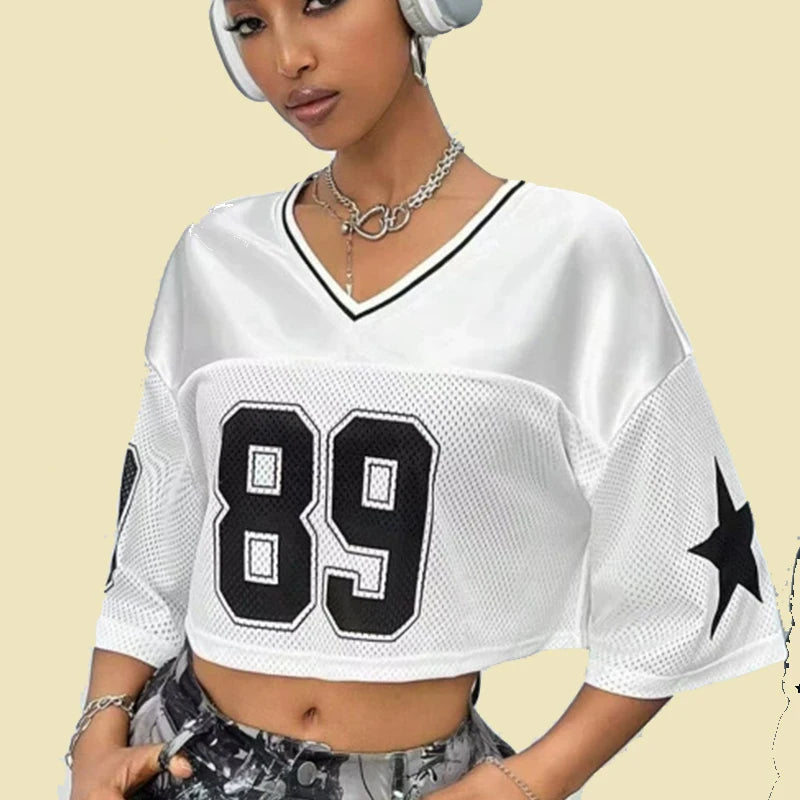 Short Sleeved Digital Pattern Loose T-Shirt