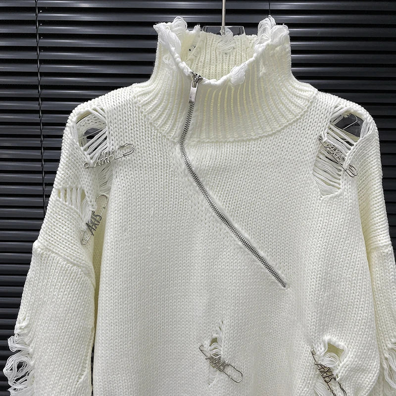 Turtleneck Pin Hole Sweater