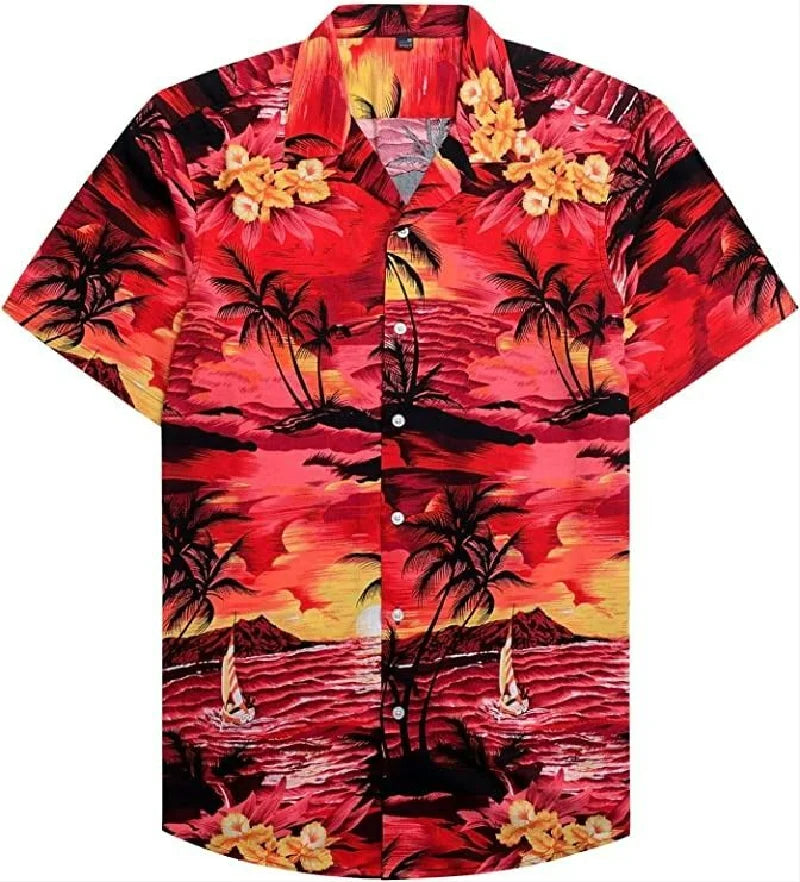 Short Sleeved Shirt With Lapel Button Up