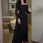 Hollow Rhinestone Evening Dress