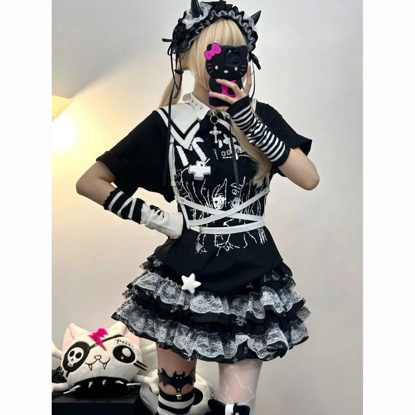 Lace Layered Puff A-line Skirts