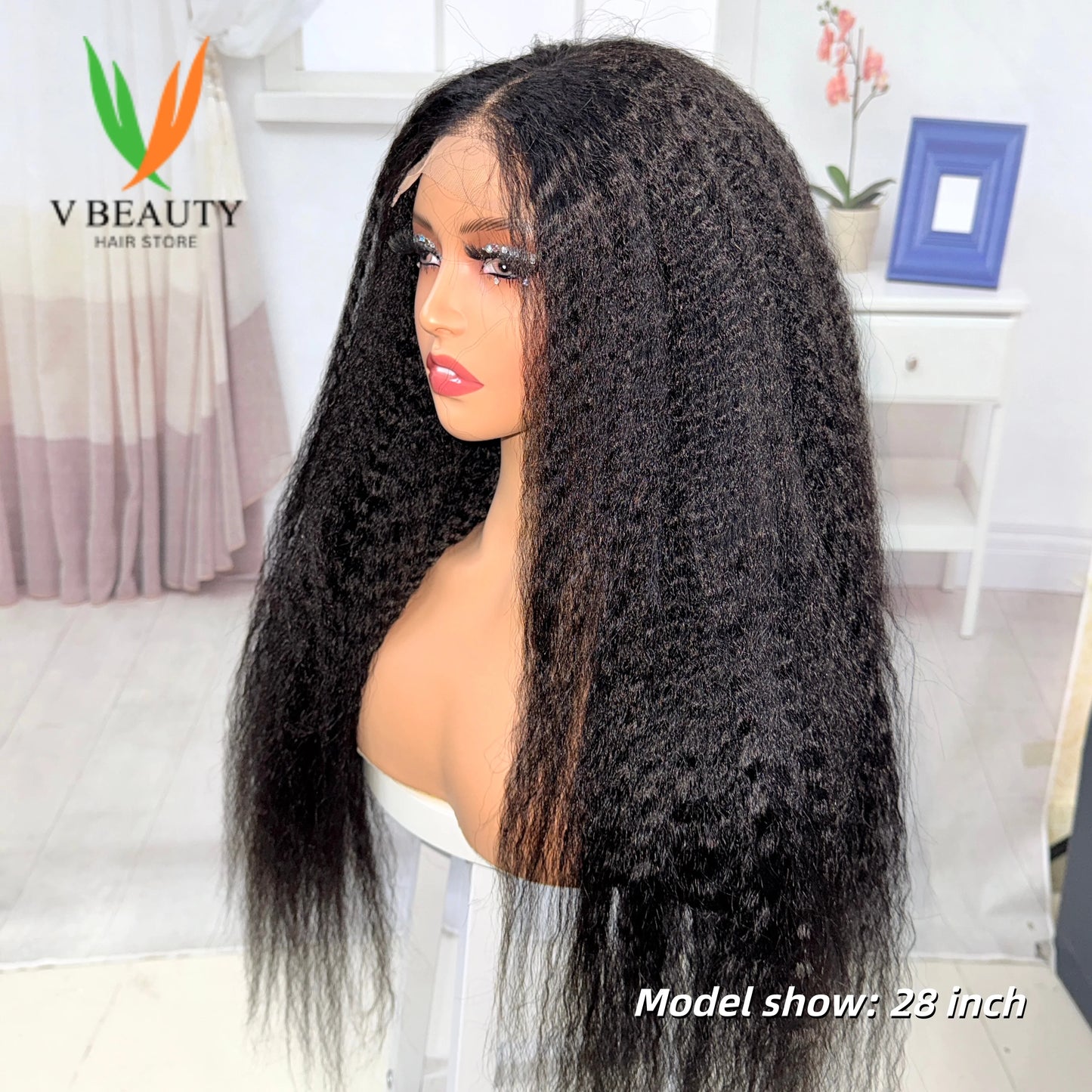 Yaki Straight 13x4 Lace Front Human Hair Wig