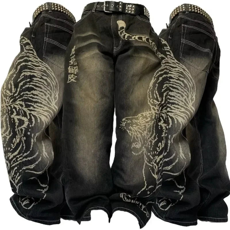 Embroidery Baggy Jeans