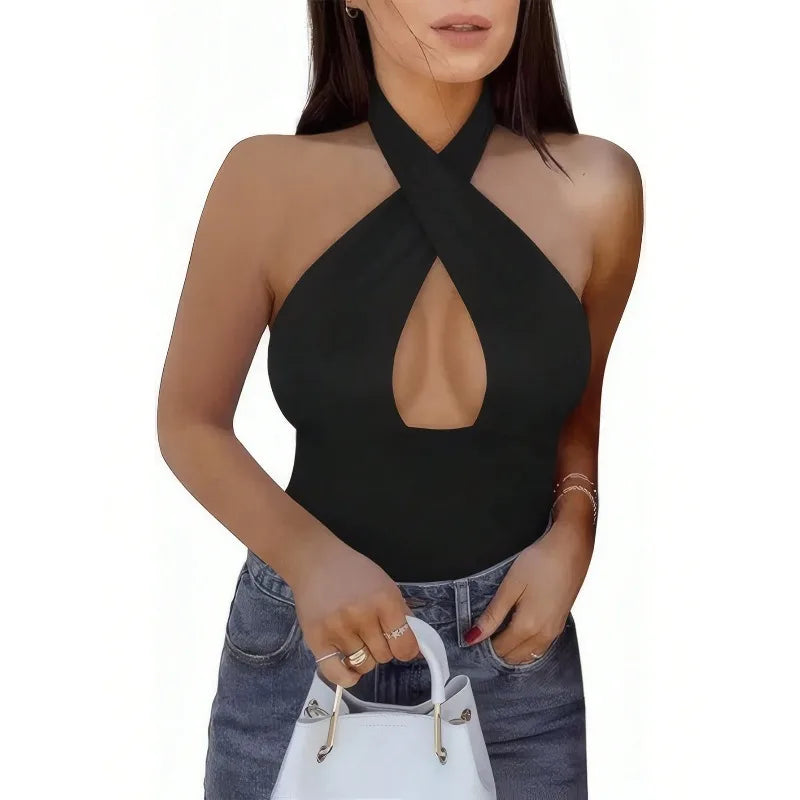 Cross Halterneck Bodysuit