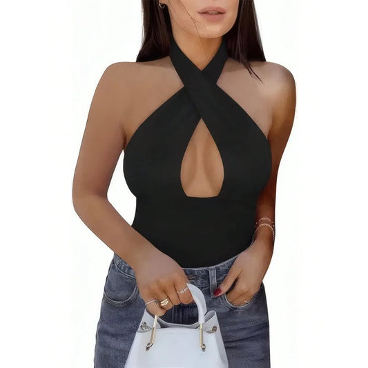 Cross Halterneck Bodysuit