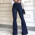 Solid Color High Waist Flare Pants