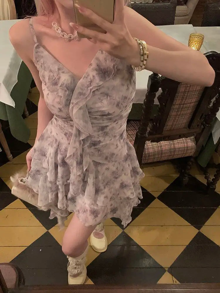 Irregular Design Strap Camisole Dress
