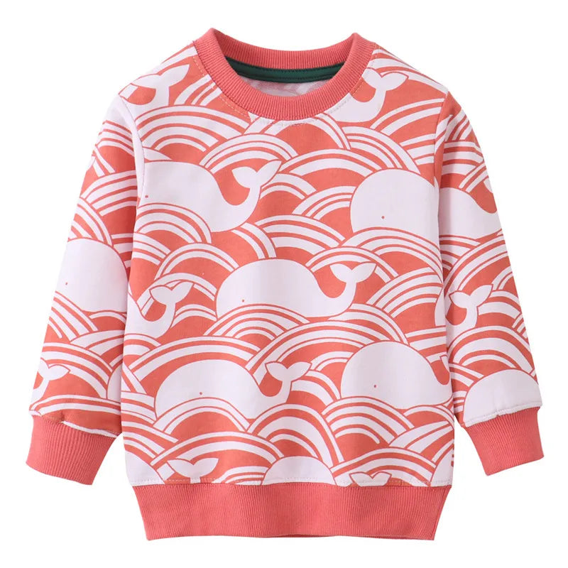 Whale Print Long Sleeve Sweatshirt