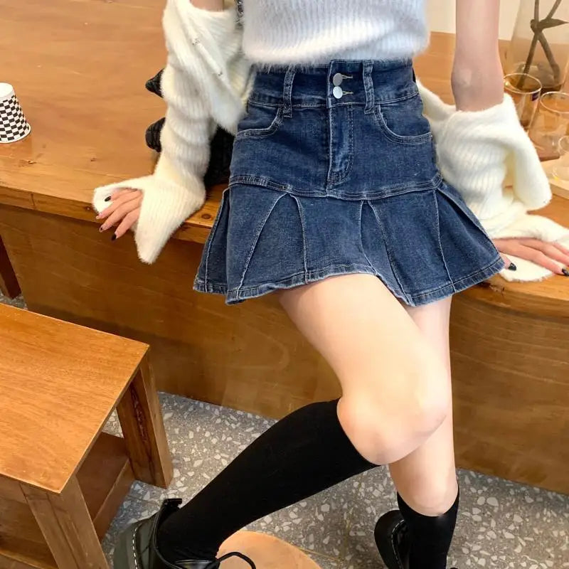 High-Waisted Denim Skirt