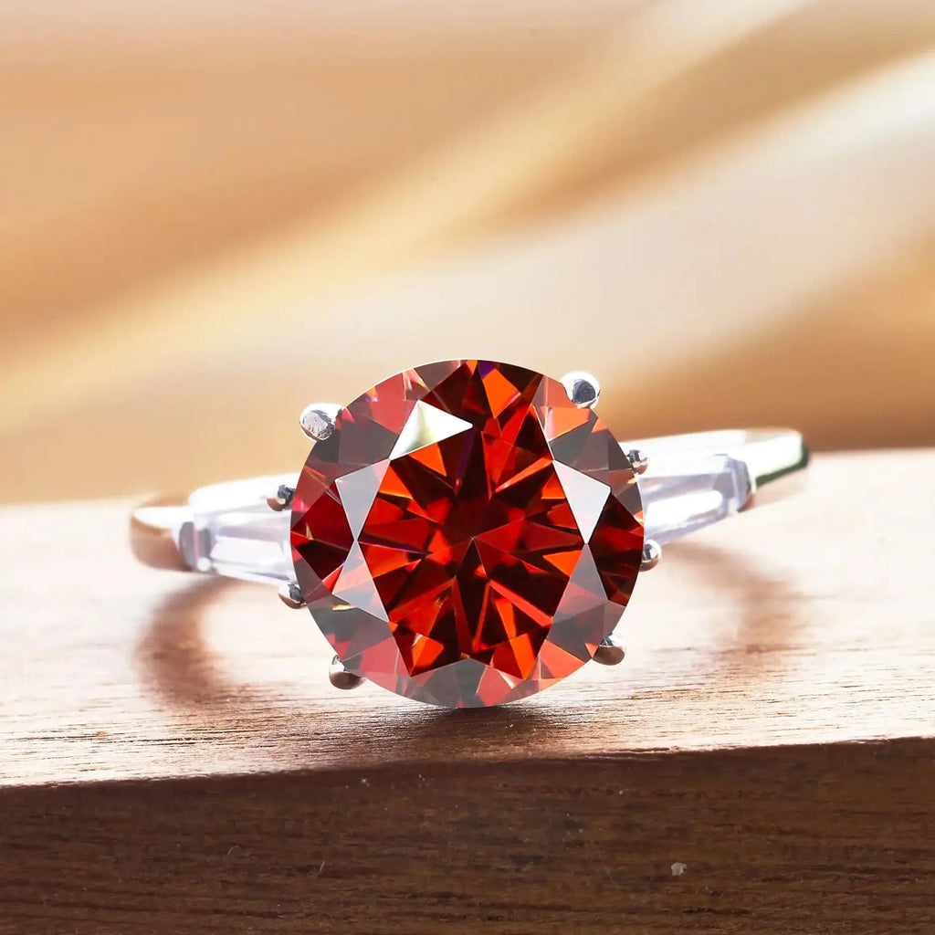 Round 5 Carat Moissanite Diamond Ring