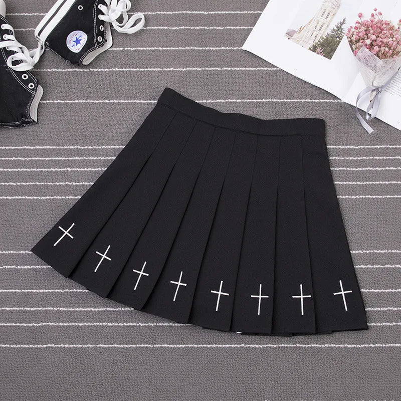 Pleated Plaid Skirt
