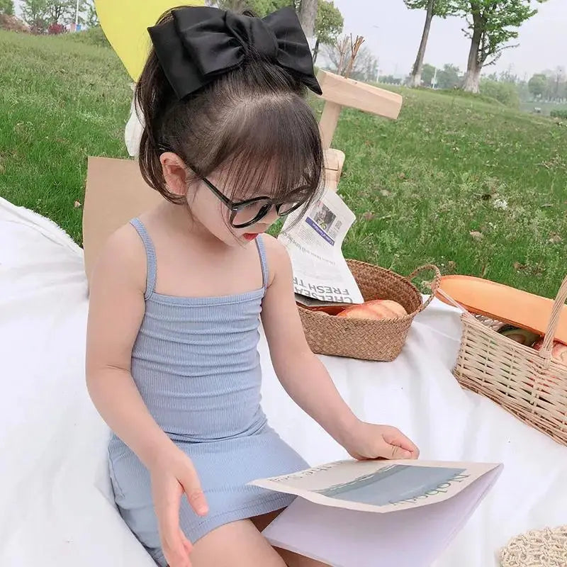 キッズ女の子服 夏物新作 スリングドレス スリムスタイルワンピース スイートで可愛い普段使いの子供服