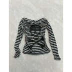 Long Sleeve Skull Print Tee