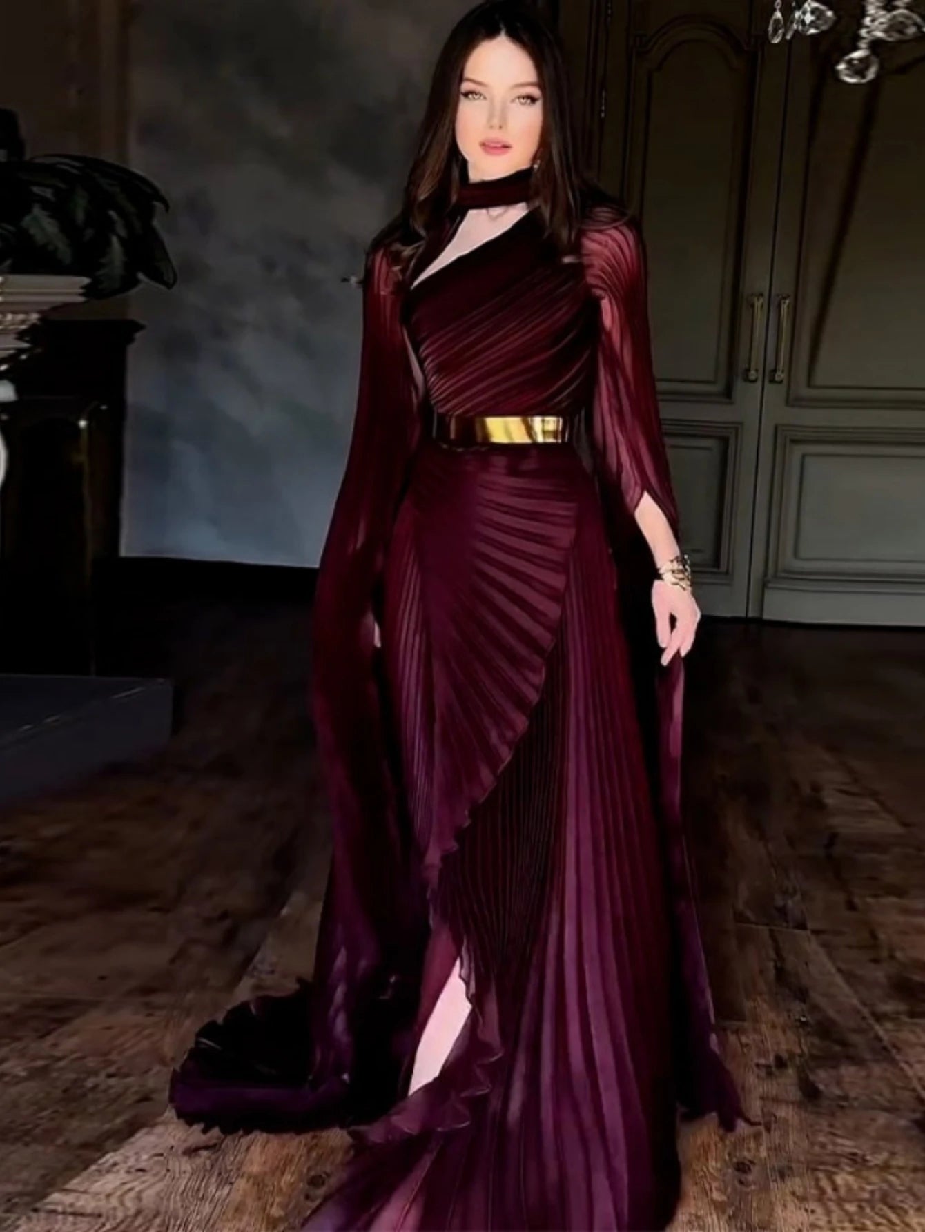 Eid Dubai Party Dress Muslim Abaya Women Party Irregular Folds Jalabiya Vestidos Largos Long Robe Ramadan Morocco Caftan Dubai