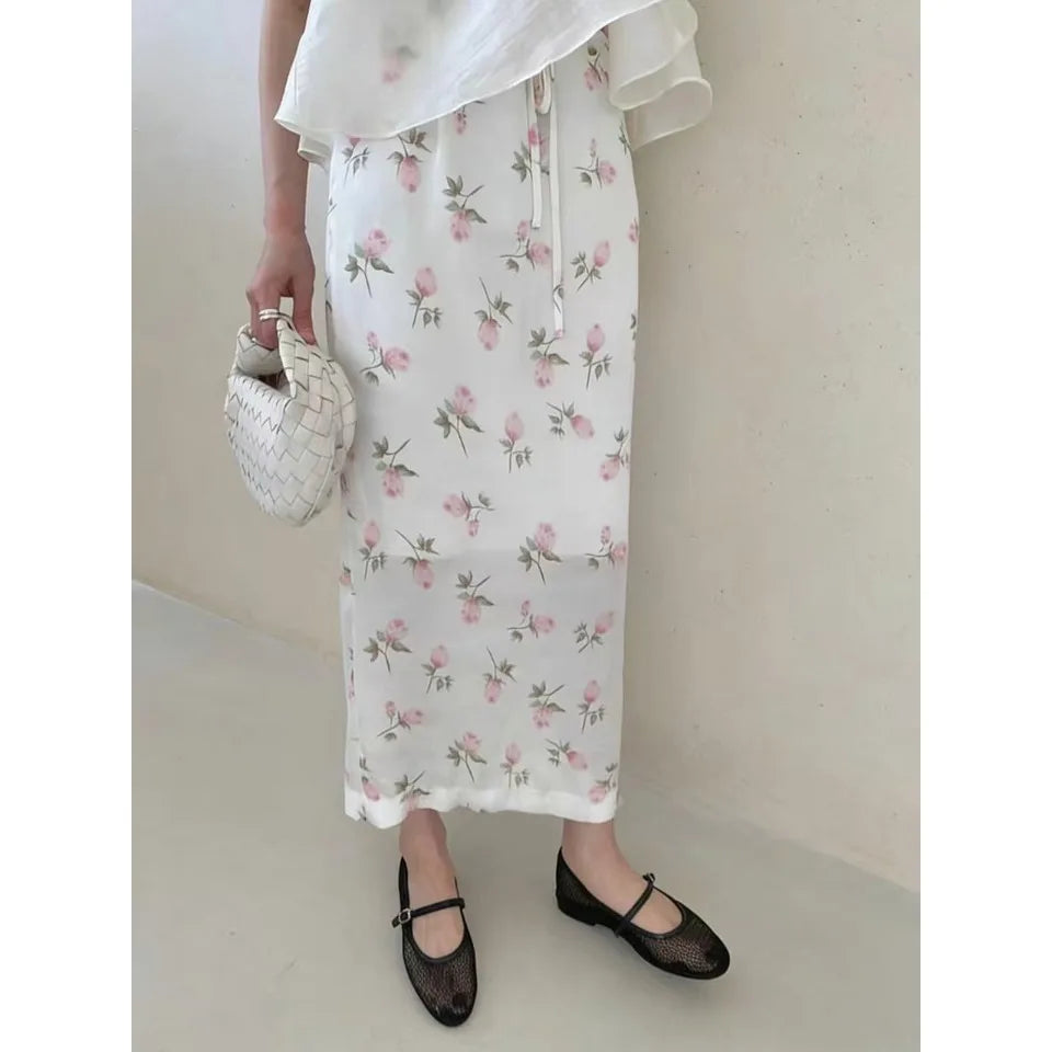 Floral Print Half Skirt