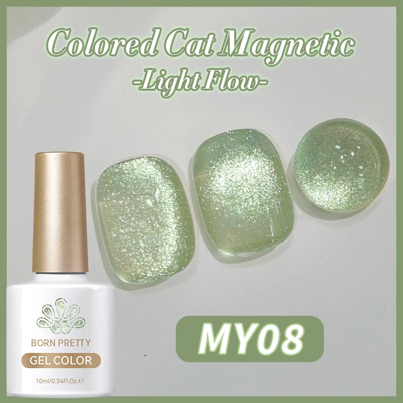 BORN PRETTY 10ml Water Light Cat Magnetic Gel Nail Polish Shining Super Sliver-light Holographics Soak Off UV Gel Varnish