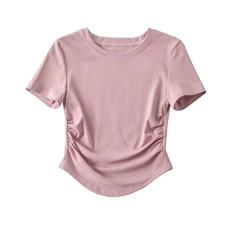 Crew Neck Short Sleeve Cotton Tee