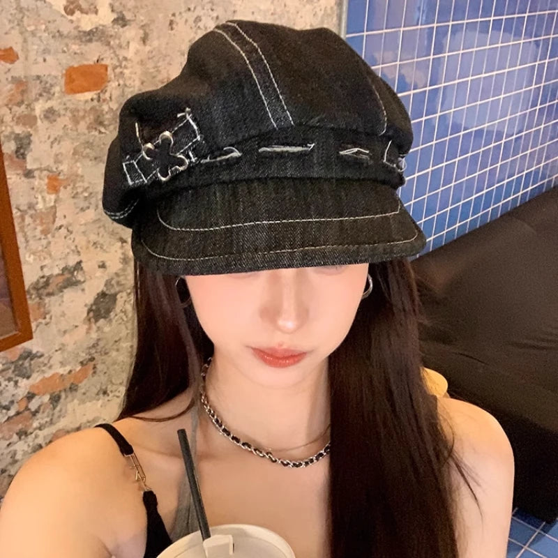Denim Newsboy Hat