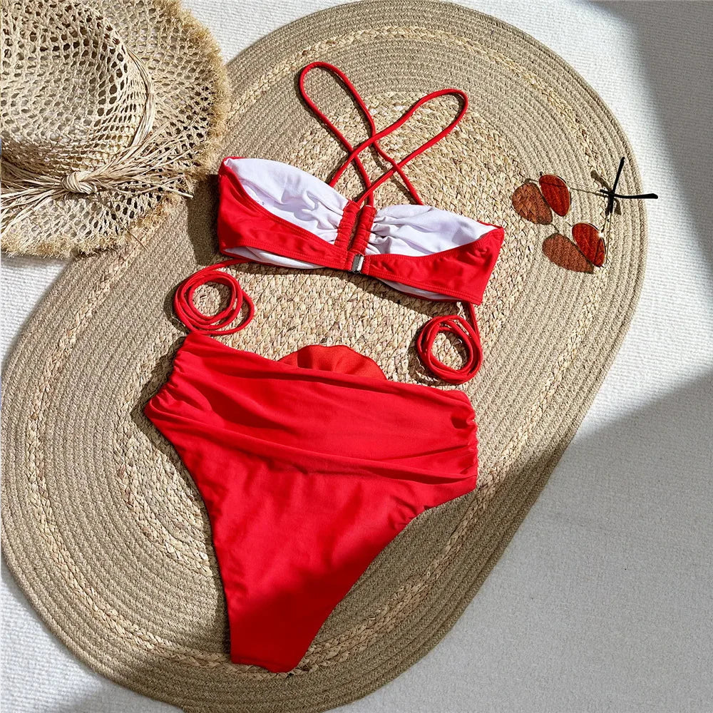 Daxiyee 3D Flower Bikini