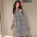 Boho Geometric Print Halter Neck Maxi Dress
