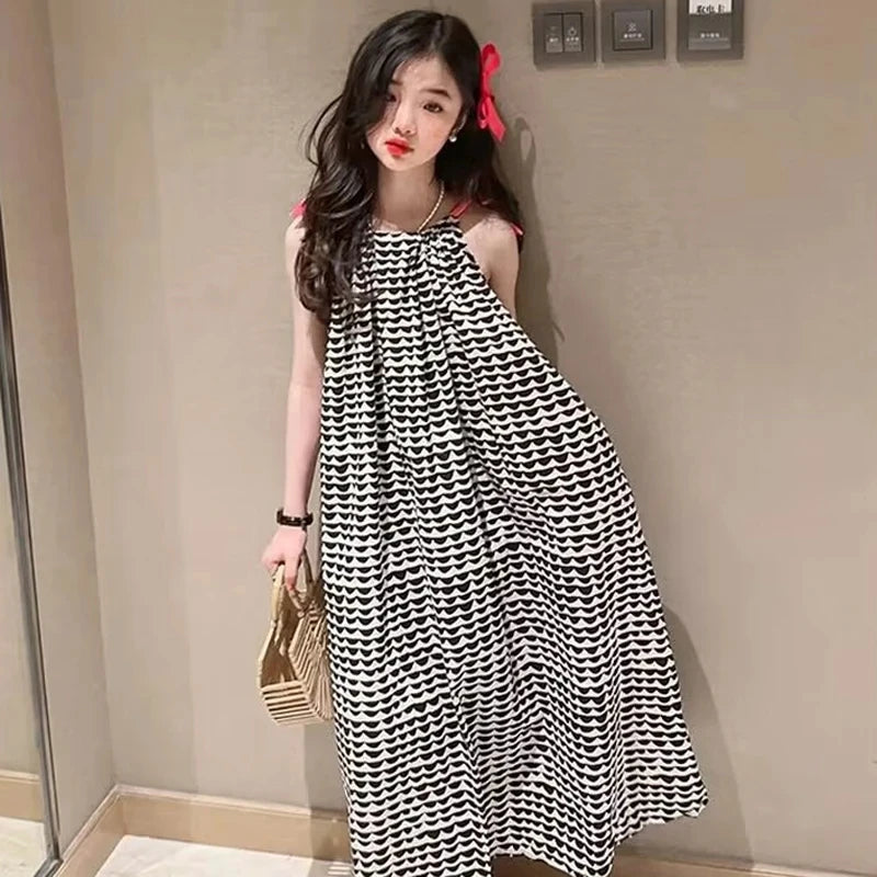 Boho Geometric Print Halter Neck Maxi Dress