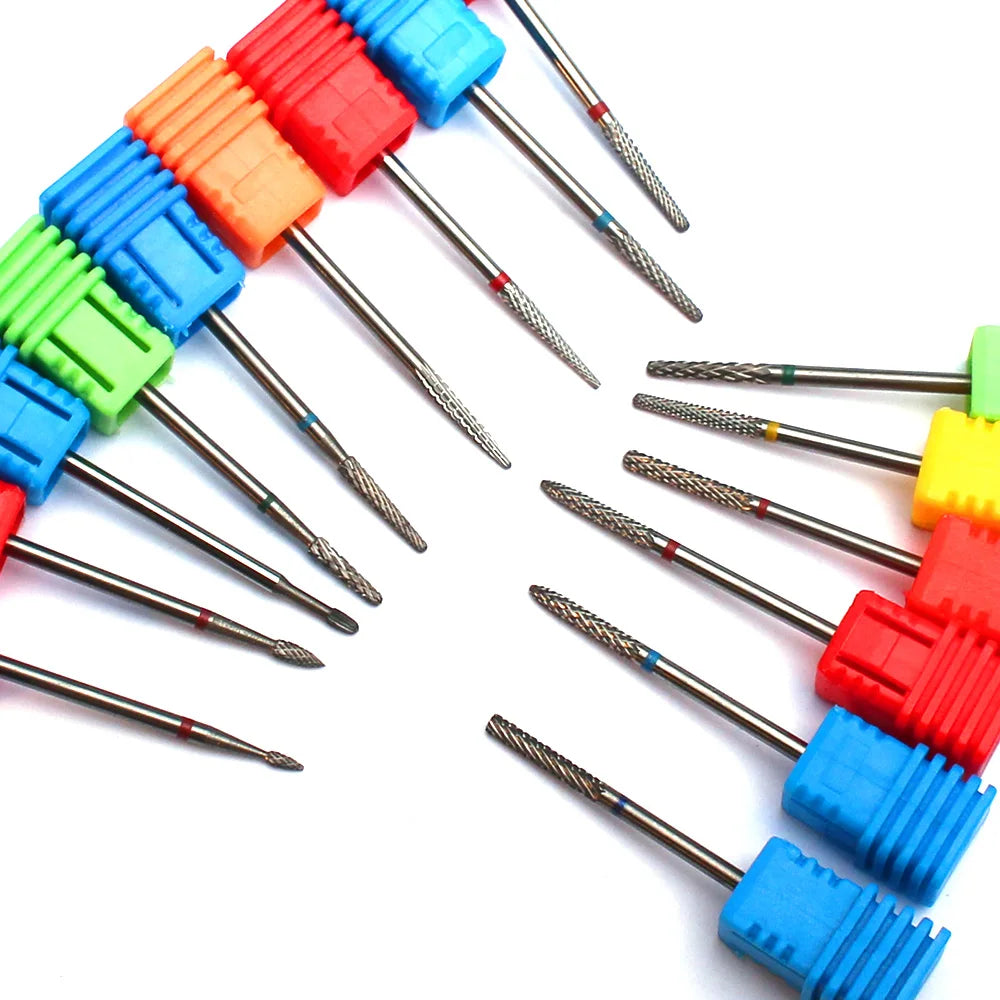 Carbide Cutter Nail Drill Bits Tungsten Drills Manicure Electric Nail File Gel Polish Remover Pedicure Flame Cutter Accessories