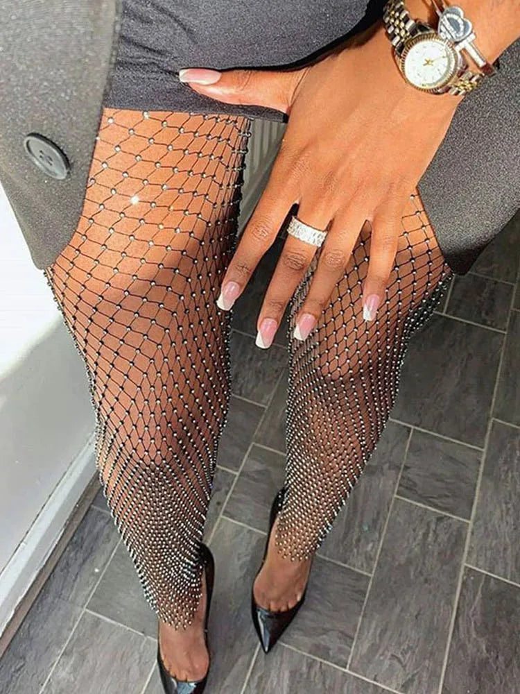Crystal Diamond Mesh Tights