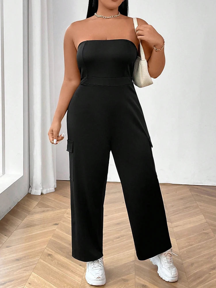 Plunge Sleeveless Jumpsuit